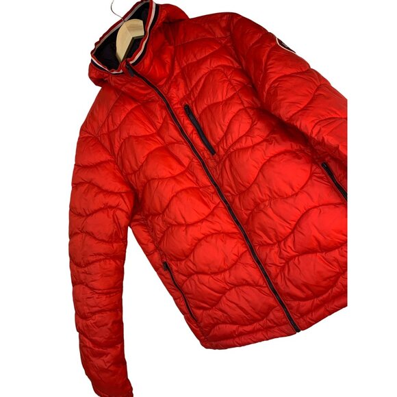 Superdry Mens Wave Quilt Red Puffer Jacket L RD10388 Fitted GUC - Picture 2 of 16